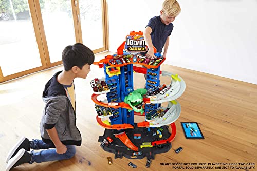 Hot Wheels Track Set, Ultimate Garage Toy Vehicle Playset With Moving T-Rex Dinosaur, Storage For 100+ Vehicles, 3ft+ Tall | The Storepaperoomates Retail Market - Fast Affordable Shopping