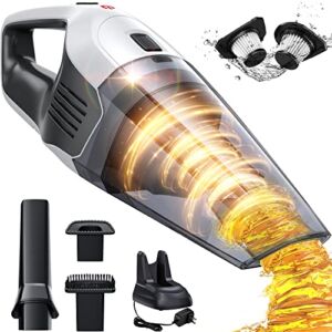 UmorAiro UV2 Hand held Vacuum Cordless, 9500Pa Strong Suction Hand Vacuum Cordless Rechargeable, 2-in-1 Wet& Dry Handheld Vacuum, Cordless Hand Vacuum, 30 Mins Long Runtime, 3X Nozzle Accessories