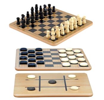 Regal Games – Reversible Wooden Board for Chess, Checkers & Tic-Tac-Toe – 24 Interlocking Wooden Checkers and 32 Standard Chess Pieces – for Age 8 to Adult for Family Fun | The Storepaperoomates Retail Market - Fast Affordable Shopping