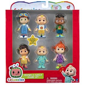 CoComelon Official Friends & Family, 6 Figure Pack – 3 Inch Character Toys – Features Two Baby JJ Figures (Tee and Onesie), Tomtom, YoYo, Cody, and Nina – Toys for Babies and Toddlers