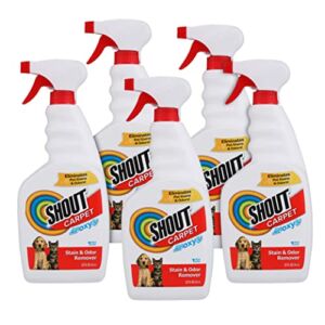Shout Carpet Stain Remover And Odor Eliminator Spray | Completely Removes Tough Urine Stains & Prevents Pet from Remarking | Safe for Kids & Pets | Fresh Scent, 32 Oz – 5 Pack