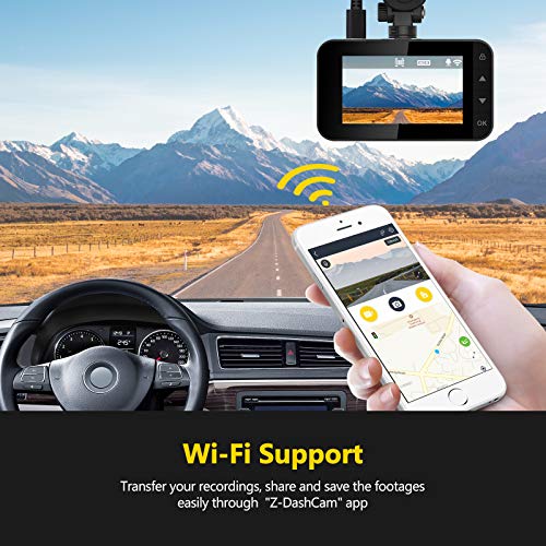 Z-Edge WiFi Dash Cam, 1920x1080P FHD, Front and Rear Dash Cam, Dual Cam, Car DVR, Night Vision, Parking Mode, G-Sensor, Loop Recording | The Storepaperoomates Retail Market - Fast Affordable Shopping
