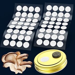 64Pcs 20mm Diameter Synthetic Filter disc Hydrophobic PTFE Membrane 0.3um Pore Size Strong Adhesive for Mushroom Cultivation