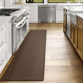 DEXI Kitchen Rug Anti Fatigue,Non Skid Cushioned Comfort Standing Kitchen Mat Waterproof and Oil Proof Floor Runner Mat, Easy to Clean, 17″x79″, Brown | The Storepaperoomates Retail Market - Fast Affordable Shopping