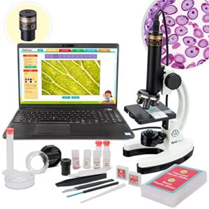 AmScope – M40-K-MDM35 IQCREW by 120X – 1200X Kid’s 85+ Piece Premium Microscope STEM Kit with Color Camera, Interactive Kid’s Friendly Software, Prepared and Blank Slides and More