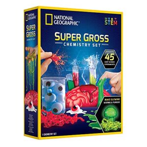 NATIONAL GEOGRAPHIC Gross Science Lab – 15 Gross Science Experiments for Kids, Dissect a Brain, Burst Blood Cells & More, Amazon Exclusive STEM Science Kit, Creepy for Kids