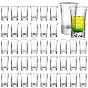 40 Pack Shot Glass Bulk Set with Heavy Base, Aoeoe 1.5 Ounce Whiskey Shot Glasses, Clear Shot Glass Set, Round Shot Glasses Bulk, Small Glass Shot Cups for Vodka, Whiskey, Tequila, Espresso, Liquor