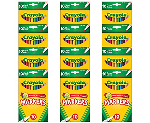 Crayola Fine Line Markers Bulk, School Supplies for Kids, 12 Marker Packs with 10 Colors, Multi | The Storepaperoomates Retail Market - Fast Affordable Shopping