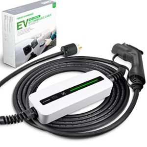 Morec 15A EV Charger Level 1-2 NEMA5-15P ev Charging Cable 100V-120V Portable EVSE SAE J1772 Plug Home Electric Vehicle Charging Station Compatible with All EV Cars 6m (20 feet)