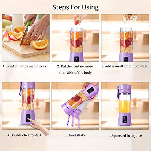 Portable Blender, MIAOKE Personal Mini Juice Blender, USB Rchargeable Juicer Cup with Six Blades in 3D, Smoothie Blender Home/Office/Outdoors | The Storepaperoomates Retail Market - Fast Affordable Shopping