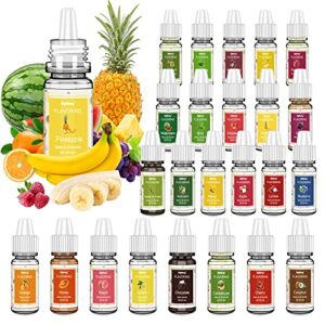 Food Flavoring Oil, 24 Liquid Lip Gloss Flavoring Oil – Concentrated Candy Flavors for Lip Balm, Baking, Cooking, Soap and Slime Making – Water & Oil Soluble – .2 Fl Oz (6 ml) Bottles