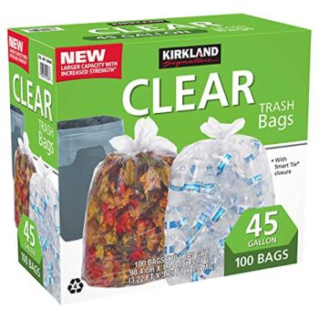 Kirkland Signature 45-Gallon Trash Bag, Clear, 100-count, Green, (1300660) | The Storepaperoomates Retail Market - Fast Affordable Shopping