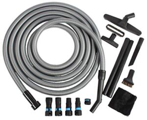 Cen-Tec Systems 95292 30 Ft. Home and Shop Vacuum Hose with Expanded Multi-Brand Power Tool Dust Collection Adapter Set and Full Attachment Kit, Black