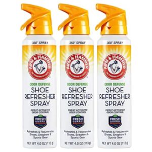 Arm and Hammer Shoe Refresher Spray, Multi-Purpose Odor Remover for All Types of Footwear, Shoe Deodorizer Spray, Shoe Odor Eliminator, Shoe Spray, Shoe Smell Eliminator, 4 oz (3 Pack)
