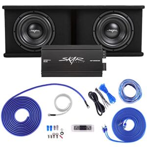 Skar Audio Dual 10″ Complete 2,400 Watt SDR Series Subwoofer Bass Package – Includes Loaded Enclosure with Amplifier