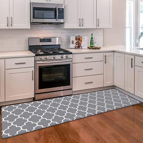 WISELIFE Kitchen Mat Cushioned Anti-Fatigue Kitchen Rug, 17.3″x 59″ Waterproof Non-Slip Kitchen Mats and Rugs Heavy Duty Ergonomic Comfort Mat for Kitchen, Floor Home, Office, Sink, Laundry, Grey | The Storepaperoomates Retail Market - Fast Affordable Shopping