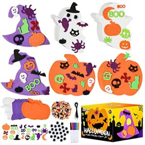Max Fun 302PCS Halloween Foam Stickers Set, Pumpkin Ghost Witch Hat Halloween Decorations for Kids Crafts Party Favors Supplies Halloween Craft Kits for Kids