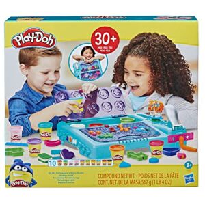 Play-Doh Set On The Go Imagine and Store Studio, with 30 Tools and 10 Cans of Modeling Compound, Travel Toys for 3 Year Old Girls and Boys and Up, Non-Toxic