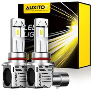 AUXITO 9005 LED Headlight Bulbs 12000LM Per Set 6500K Xenon White Mini Size HB3 Wireless Headlight Bulb, Pack of 2