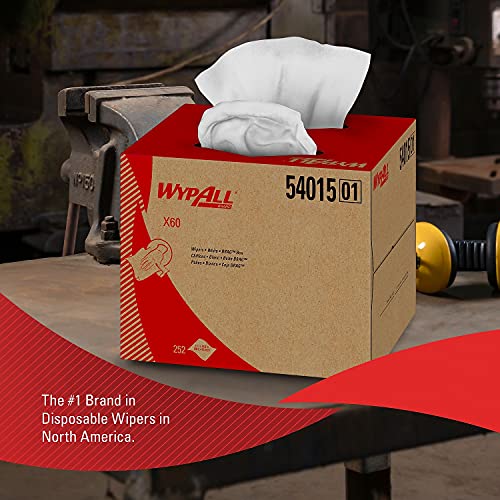 WypAll General Clean X60 Multi-Task Cleaning Cloths (54015), Brag Box, White, 1 Box with 252 Sheets | The Storepaperoomates Retail Market - Fast Affordable Shopping