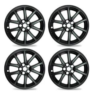 Mayde 18-Inch Wheel Covers fits 2017-2022 Tesla Model 3 Rims, Replacement Hub Caps (Set of 4) (Matte Black)