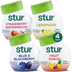 Stur Liquid Water Enhancer | Founder’s Favorites | Sweetened with Stevia | High in Vitamin C & Antioxidants | Sugar Free | Zero Calories | Keto | Vegan | 4 Bottles, Makes 96 Drinks