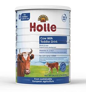 Holle Non-GMO – European Whole Milk Toddler Drink – with DHA for Healthy Brain Development – 1 Year & Up