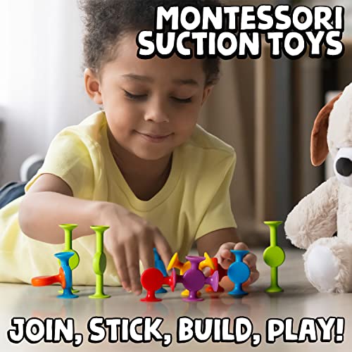 BUNMO Bath Toys – 24pcs Montessori Suction Toys; Fun Stem Construction Toys for Ages 3 4 5 6 7 8 9 10 Year Old Gifts for Girl or Boy; Sensory Baby Birthday Toy Gifts; Sensory Toys | The Storepaperoomates Retail Market - Fast Affordable Shopping