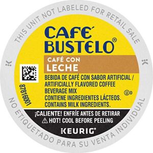 Café Bustelo Café con Leche Flavored Espresso Style Coffee, 10 Keurig K-Cup Pods
