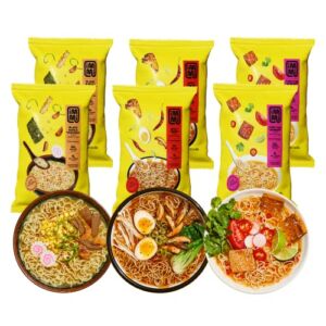 immi Variety Pack Ramen, Black Garlic “Chicken”, Tom Yum “Shrimp”, Spicy “Beef”, 100% Plant Based, Keto Friendly, High Protein, Low Carb, Packaged Noodle Meal Kit, Ready to Eat, 6 Pack