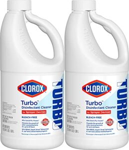 Turbo Disinfectant Cleaner for Sprayer Devices, Bleach-Free, Kills Cold and Flu Viruses and COVID-19 Virus, 64 Fluid Ounces – Pack of 2