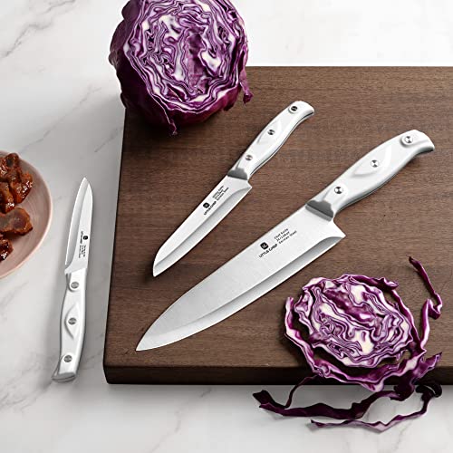 Chef Knife, Ultra Sharp Kitchen Knife, High Carbon Stainless Steel Chef knife set, 3-pc, 8 inch Chefs knife, 4.5 inch Utility Knife, 4 inch Paring Knife | The Storepaperoomates Retail Market - Fast Affordable Shopping