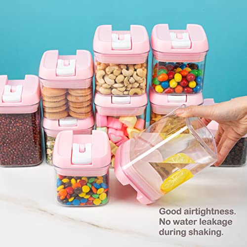 Rubtlamp Airtight Food Storage Container with Easy Lock Lids, 10Pcs Kitchen & Pantry Organization for Cereal, Dry Food, Flour and Sugar, Pasta Containers for Pantry, Includes 10 Labels & 1 Pen(Pink) | The Storepaperoomates Retail Market - Fast Affordable Shopping