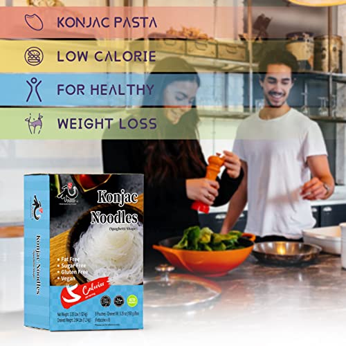YUHO Shirataki Konjac Angel Hair Pasta, 8 Pack Inside, Vegan, Low Calorie Food, Gluten Free, Fat Free, Keto Friendly, Low Carbs, Holiday Gifts, Healthy Diet 53.61 Oz (1520 g) | The Storepaperoomates Retail Market - Fast Affordable Shopping