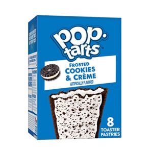 Pop-Tarts Toaster Pastries, Breakfast Foods, Baked in the USA, Frosted Cookies and Creme, 13.5oz Box (8 Toaster Pastries)