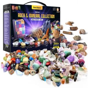 Rock Collection for Kids. Includes 250+ Bulk Rocks, Gemstones & Crystals + Genuine Fossils and Minerals – 2 Lbs. – Geology Science STEM Toys, Gifts for Boys & Girls Ages 6+. Earth Science Activity