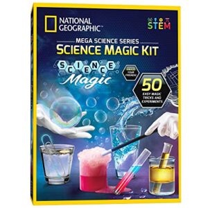 NATIONAL GEOGRAPHIC Science Magic Kit – Perform 20 Unique Experiments as Magic Tricks, Includes Magic Wand and Over 50 Pieces, Amazon Exclusive Learning Science Kit for Boys and Girls