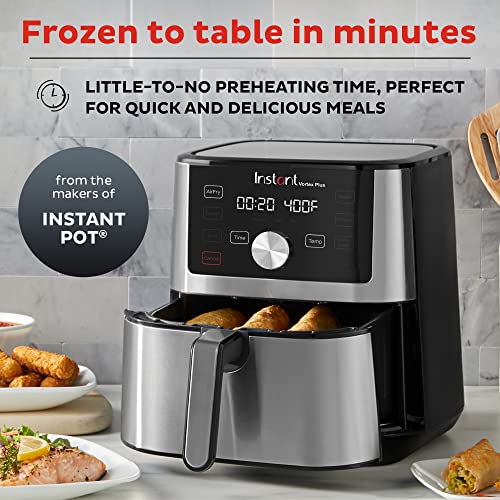 Instant Vortex Plus Air Fryer Oven, 6 Quart, From the Makers of Instant Pot, 6-in-1, Broil, Roast, Dehydrate, Bake, Non-stick and Dishwasher-Safe Basket, App With Over 100 Recipes, Stainless Steel | The Storepaperoomates Retail Market - Fast Affordable Shopping