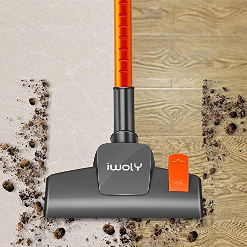 iwoly V600 Stick Vacuum Cleaner Corded 23 ft with 17KPa Powerful Suction, Adjustable Lightweight Bagless Vacuum with HEPA Filter for Hard Floor, Orange | The Storepaperoomates Retail Market - Fast Affordable Shopping