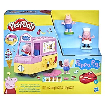 Play-Doh Peppa’s Ice Cream Playset with Ice Cream Truck, Peppa and George Figures, and 5 Non-Toxic Modeling Compound Cans, Peppa Pig Toy for Kids 3 Years and Up | The Storepaperoomates Retail Market - Fast Affordable Shopping