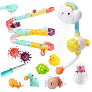 Bath Toy Bathtub Toy with Shower and Floating Squirting Toys, Fishing Game for Toddles and Babies