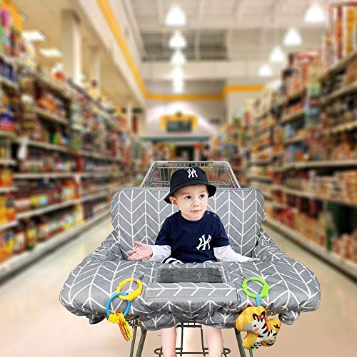 Shopping Cart Cover for Baby Cotton High Chair Cover, Reversible, Machine Washable for Infant, Toddler, Boy or Girl Large (Grey Arrow Print) | The Storepaperoomates Retail Market - Fast Affordable Shopping