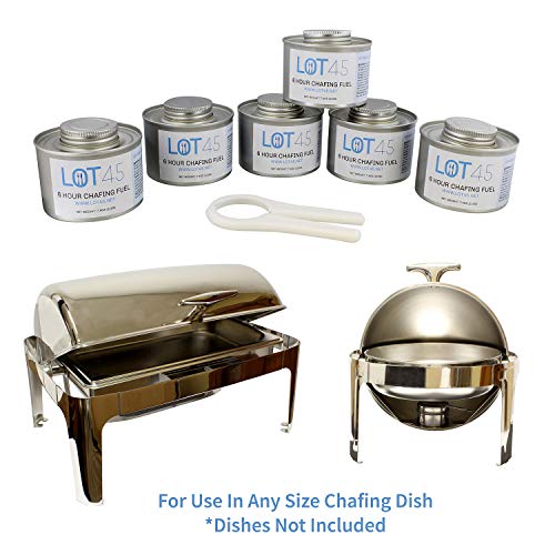 Lot45 6 Hour Cooking Fuel Wick Chafing Dish Fuel Cans for Food, Burners for Chafing Dishes, 6-Pack and Free Lid Opener | The Storepaperoomates Retail Market - Fast Affordable Shopping