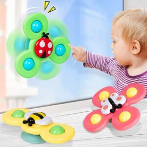 NARRIO Travel Toys for 1 Year Old Boy Gifts, Infant Baby Toys 12-18 Months Suction Cup Spinner Toy, Christmas Birthday Gifts for 1-2 Year Old Girl Spinning Top Sensory Toys for Toddlers Age 1-3