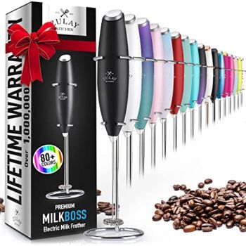 Zulay Original Milk Frother Handheld Foam Maker for Lattes – Whisk Drink Mixer for Coffee, Mini Foamer for Cappuccino, Frappe, Matcha, Hot Chocolate by Milk Boss (Black) | The Storepaperoomates Retail Market - Fast Affordable Shopping