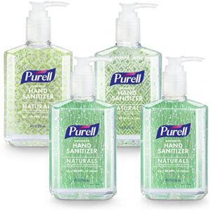 PURELL Advanced Hand Sanitizer Naturals with Plant Based Alcohol, Citrus Scent, 8 fl oz Pump Bottle (Pack of 4) – 9626-06-ECDECO