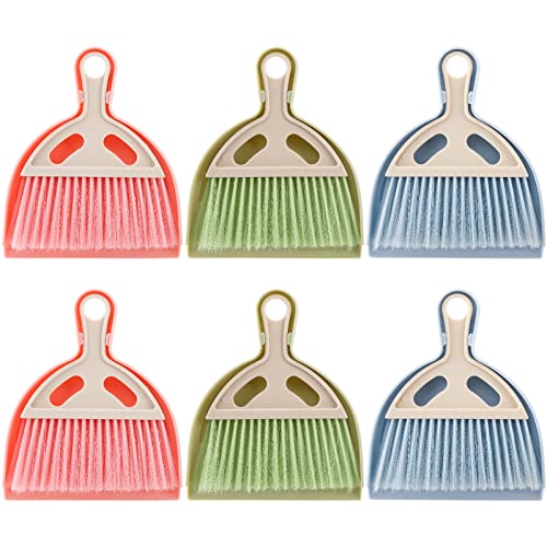 SOUJOY 6 Pack Small Dustpan and Brush Set, Whisk Broom and Dust Pan with Handle, Nesting Tiny Cleaning Broom, Mini Hand Broom and Dustpan Set for Table, Desk, Keyboard, Cars and Pet Nest | The Storepaperoomates Retail Market - Fast Affordable Shopping