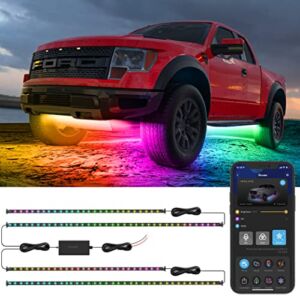 Govee Underglow Car Lights, RGBIC Car Underglow Lights with 16 Million Colors and 10 Scene Modes, Smart Under Car Lights with App Control, 2 Music Modes Underglow for Cars, SUVs, Trucks, DC 12-24V