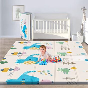 Gimars XL BPA Free 0.6 in Reversible Foldable Baby Play Mat, Waterproof Foam Floor Baby Crawling Mat, Portable Baby Playmat for Infants, Toddler, Kids, Indoor Outdoor Use (79 x71x0.6inch) | The Storepaperoomates Retail Market - Fast Affordable Shopping