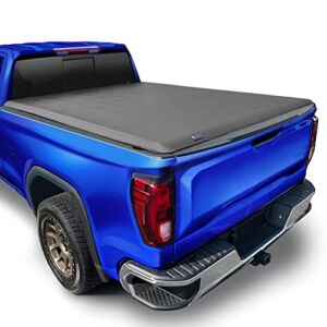 Tyger Auto T1 Soft Roll Up Truck Bed Tonneau Cover Compatible with 2019-2022 Chevy Silverado / GMC Sierra 1500 New Body Style | Fleetside 5’8″ Bed (69″) | Not for CarbonPro Bed | TG-BC1C9053 , Black